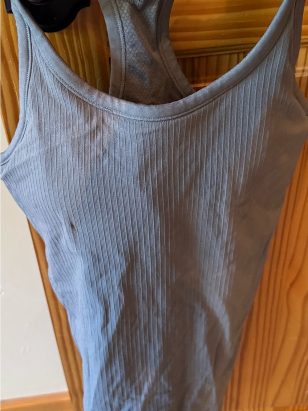 Ribbed Racerback Tank Top - Gray